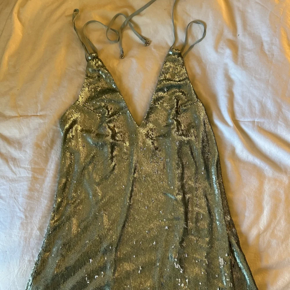 Free people sequin mini dress in sky blue size M - Picture 3 of 4
